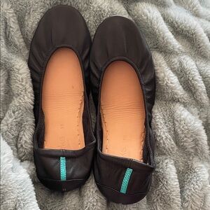 Tieks Matte Black Leather Ballet Flats